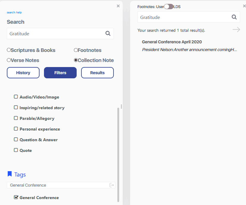 General Conference Searching