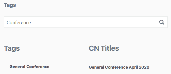 General Conference Tags