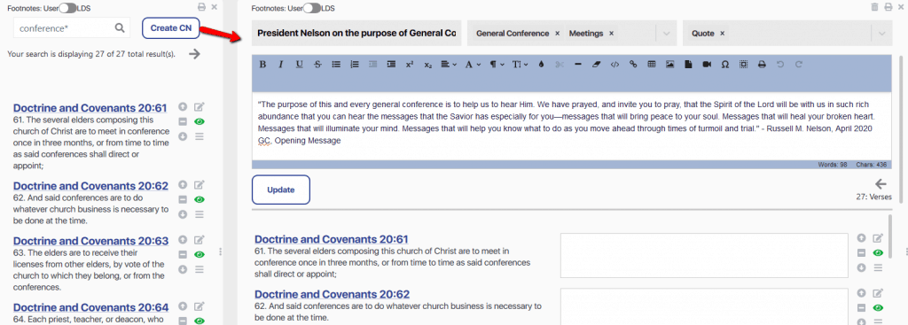 How to store LDS quotes