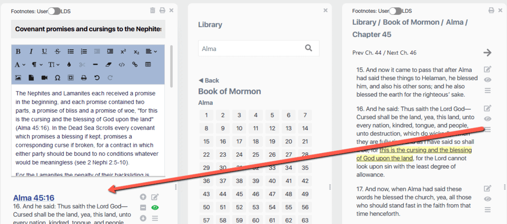 Adding verses to collection notes