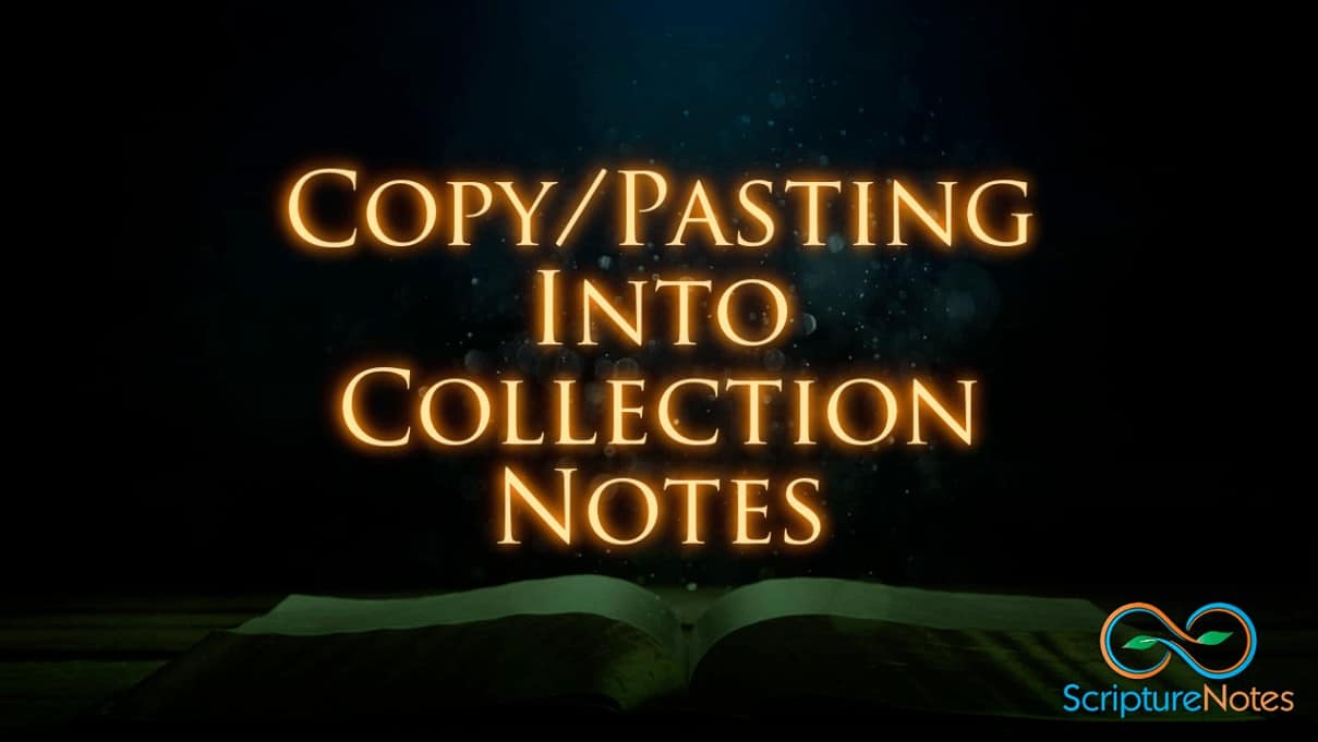Pasting into a master collection note