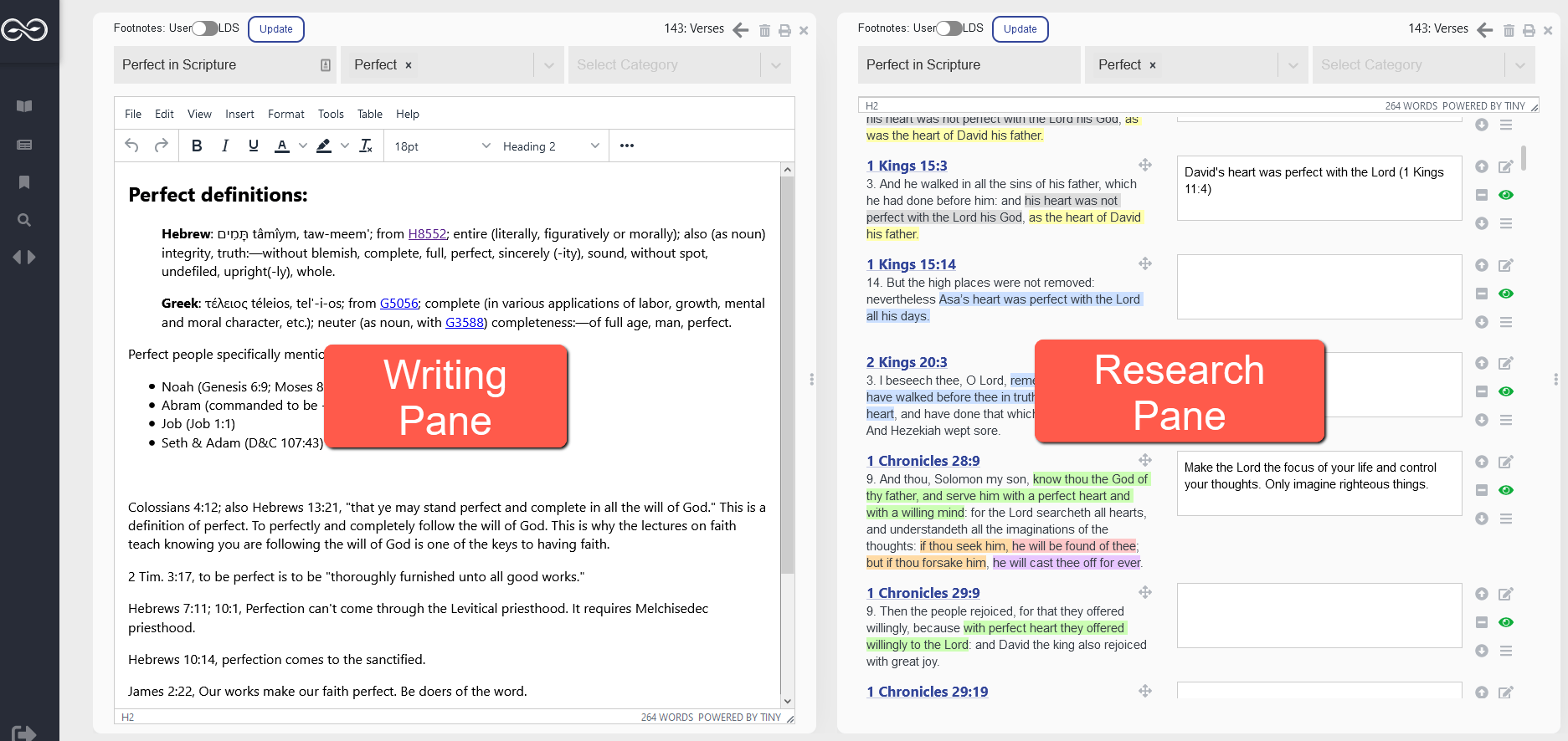 Dual collection note panes
