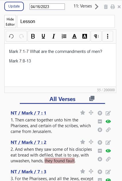 Add lesson content in the master note