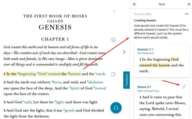 Genesis 1 verse and note