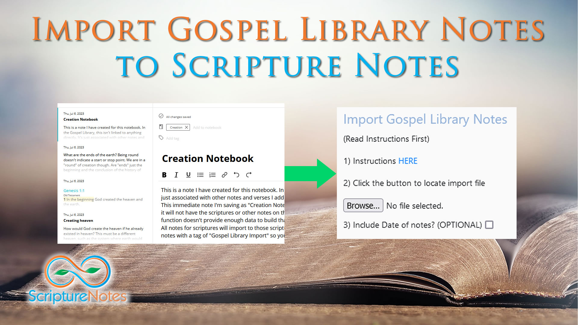 Import Gospel Library Notes to Scripture Notes