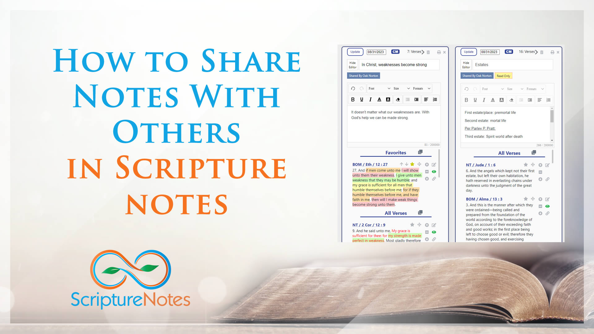 How to Share Notes With Others in Scripture Notes