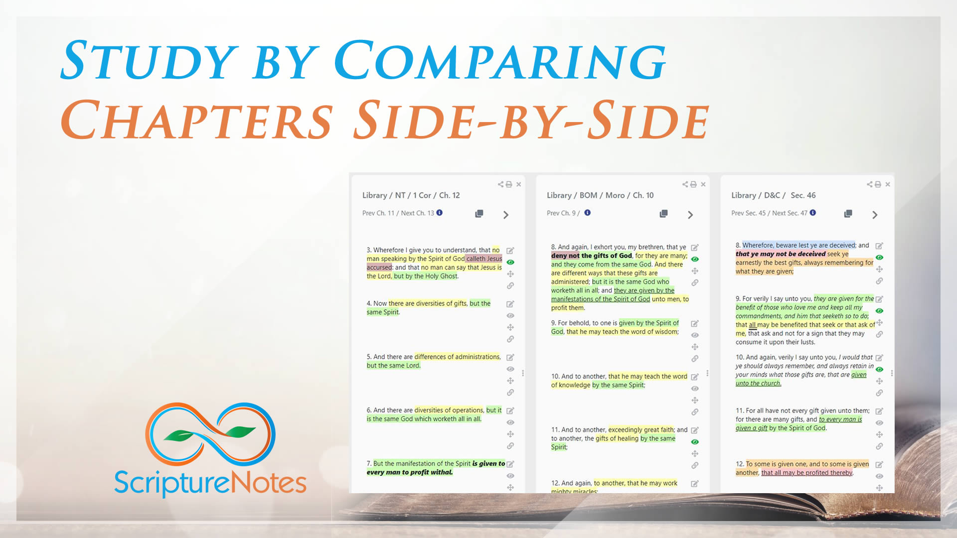 Study by Comparing Chapters Side-by-Side